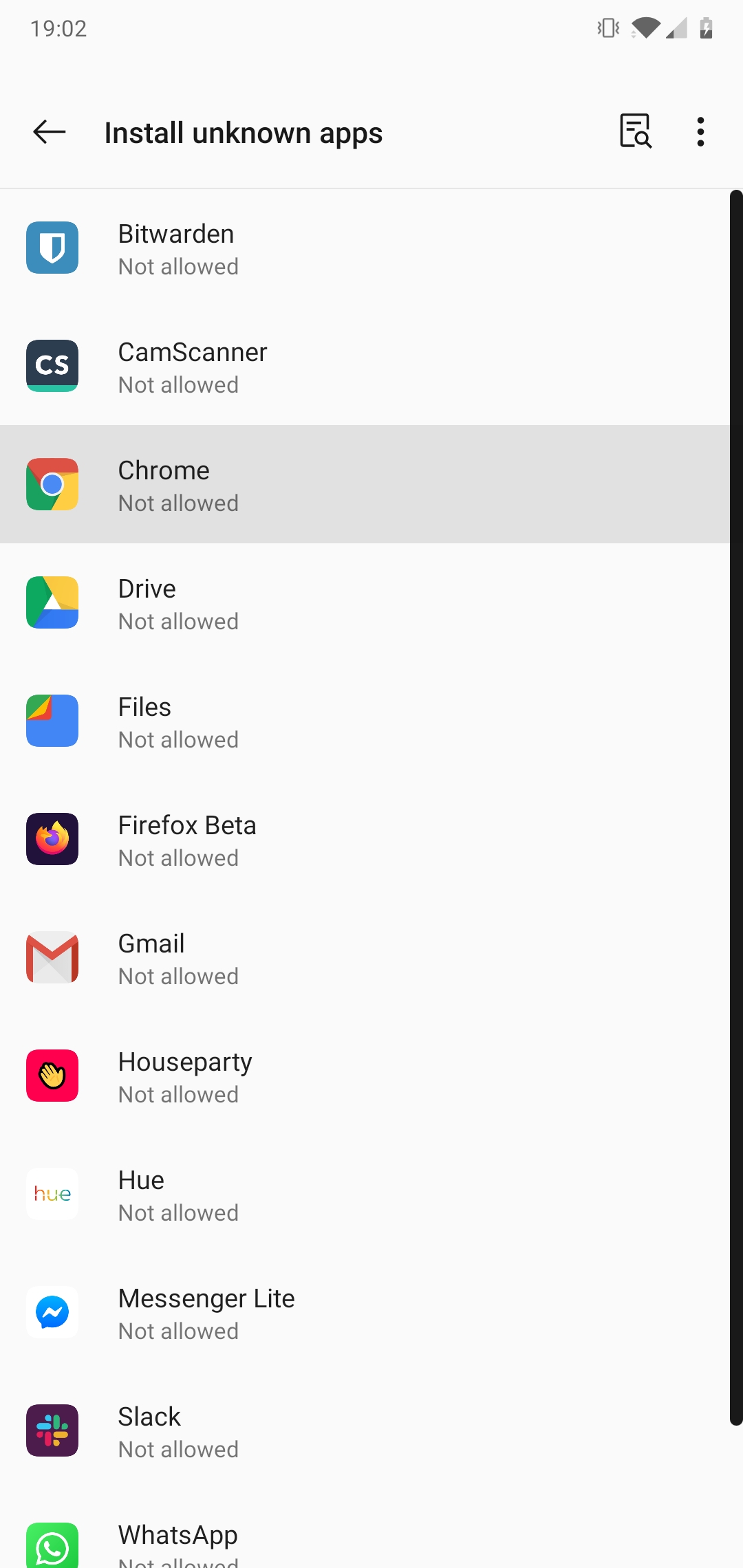 Whitelist app sources to enable Chrome