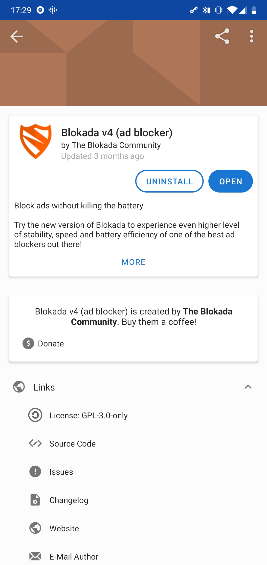 Install blokada from F-Droid