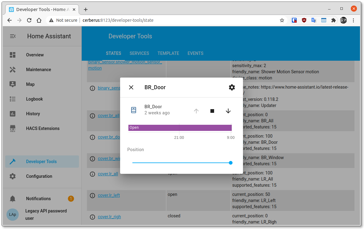 Home Assistant Entities auto discovered via MQTT.